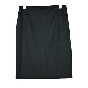 Express Skirt Womens 0 Black Fitted Straight Back Slit Formal Career Zip Back